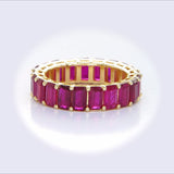 18KT Yellow Gold Emerald-Cut Ruby Eternity Ring video