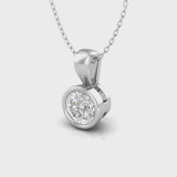Classic 18K Gold Minimalist Bezel Floating Solitaire Diamond Necklace
