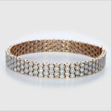 18k Rose Gold Geometric Honeycomb Diamond Statement Bracelet video