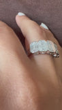 Luxury Emerald-Shape Composite Diamond 5-Stone Statement Band