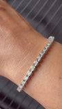 18KT White Gold Round Diamond Tennis Bracelet-1.00 ct 360 deg video 
