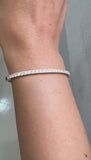 Round Diamond Half-Eternity Tennis Bangle Bracelet