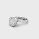 18KT Yellow Gold 9-Piece Pizza Cut Round Illusion Diamond Bezel Engagement Ring 360 deg video