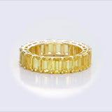 18KT Yellow Gold Emerald-Cut Yellow Sapphire Full Eternity Band Ring video 