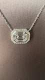 TNK014 - Diamond Necklace Stunning Emerald Cut Illusion Setting for Women and Girls