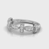 R072 milgrain diamond eternity band VIDEO profile showing Art Deco detailing and plain shank