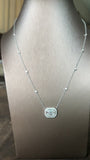 TNK014 - Diamond Necklace Stunning Emerald Cut Illusion Setting for Women and Girls