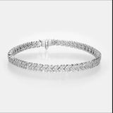 18kt gold chevron baguette diamond tennis bracelet AB079, 3.30ct total, F–G VS clarity, 7 inch, yellow white rose gold