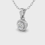 Round Diamond Halo Pendant Necklace close up video