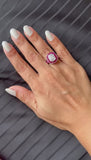 Invisible Set Diamond  Ruby Statement Ring Bold Elegant Design with a Touch of Luxe Color