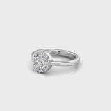 18KT Yellow Gold 9-Piece Pizza Cut Round Illusion Diamond Prong set ring video view