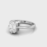 Modern 18K White Gold Bezel Set Pie-Cut Illusion Diamond Solitaire Ring
