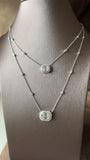 TNK014 - Diamond Necklace Stunning Emerald Cut Illusion Setting for Women and Girls