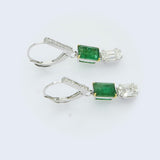 Piecut Emerald Baguette Illusion and Emerald Drop Earrings video 