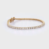 Macro video showcase highlighting the sparkle, fire, and F-G color brilliance of calibrated 3.00 carat diamond line bracelet SKU-AB053.