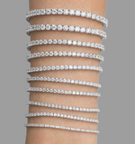 18KT White Gold Diamond Tennis Bracelets 1 to 10 Carat Sizes