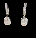 Bezel Set Pie Cut Diamond Earrings with French Lever Backs Sophisticated and Secure for a Timeless Look