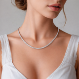 20 POINTER TENNIS DIAMOND NECKLACE ON NECK