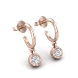 Gold Peace Stud Earrings with Diamonds