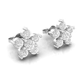 Flower Stylish Gold with Diamond Earrings Jewelry for Women 