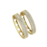 TE056 - Dazzling Gold Peace Earrings with Diamonds for Women and Girls