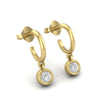 Gold Earrings with Diamond Peace Design
