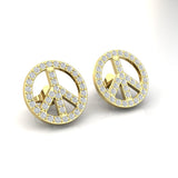 Peace Sign Stud Earrings | Peace Sign Earrings | Trinity Designer Jewel