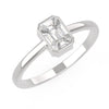 TR019 - Diamond ring / 18k Emerald Cut Illusion Setting Diamond / Step cut mosaic Pie cut diamond
