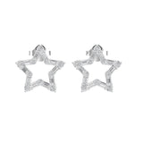 Gold TE053 Peace Stud Earrings with Diamonds