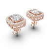 18k TE013 Diamond Earrings with Emerald Cut Illusion Setting for Women & Girls