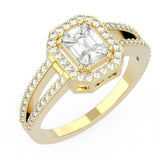 Emerald Cut Diamond Ring | Diamond Ring | Trinity Designer Jewel