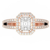 Emerald Cut Diamond Ring | Diamond Ring | Trinity Designer Jewel