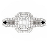 Emerald Cut Diamond Ring | Diamond Ring | Trinity Designer Jewel