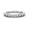 TR073 - Ring with 11 stone petite minimalist diamond beaded bar wedding band