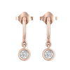 Gold Peace Stud Earrings with Sparkling Diamonds 