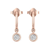 Gold Peace Stud Earrings with Sparkling Diamonds 