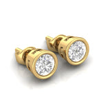 Bezel Set Solitaire Diamond Earrings | Trinity Designer Jewel