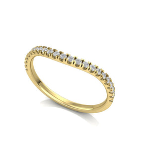 Modern Minimalist Diamond Ring with Clean Lines and Sparkling Stones