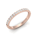 TR070 - half eternity stackable diamond wedding band/ Minimalist dainty ring