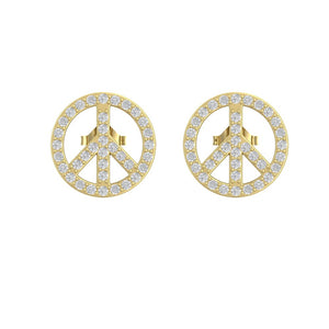 Peace Sign Stud Earrings | Peace Sign Earrings | Trinity Designer Jewel