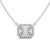 TNK013 - Beautiful Diamond Necklace with Emerald Cut Illusion Jewelry