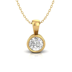 Diamond Solitaire Necklace | Bezel Necklace | Trinity Designer Jewel