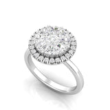 TR067 - Round diamond illusion ring/Pizza cut diamond/Piecut diamond