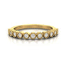 TR073 - Ring with 11 stone petite minimalist diamond beaded bar wedding band