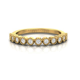 TR073 - Delicate Minimalist Wedding Band with 11 Petite Diamond Beads
