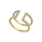 Minimalist Diamond Beaded Bar Wedding Band Ring