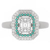 TR024 - Diamond RING- / Emerald Cut Illusion Setting Diamond / Step cut mosaic Pie cut diamond