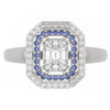 TR024 - Diamond RING- / Emerald Cut Illusion Setting Diamond / Step cut mosaic Pie cut diamond