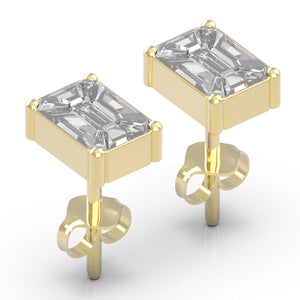 Emerald Cut Diamond Studs | Diamond Studs | Trinity Designer Jewel