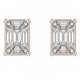 Emerald Cut Diamond Studs | Diamond Studs | Trinity Designer Jewel